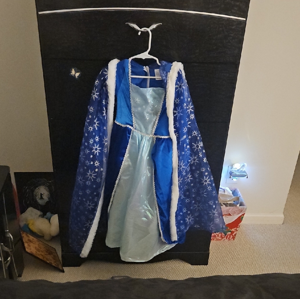 Blue Snowflake Princess Cape and Dress Costume